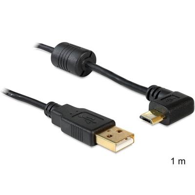 Delock 83147 USB-kabel USB 2.0 USB-A stekker, USB-micro-B stekker 1.00 m Zwart