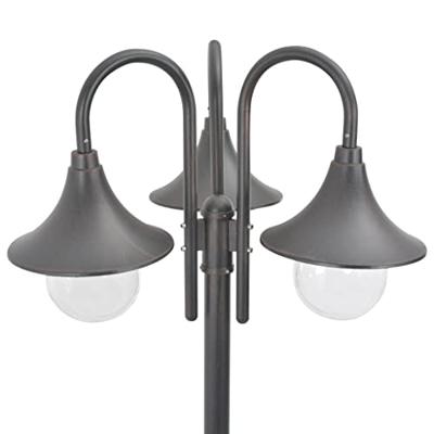 VidaXL Paalverlichting tuin e27 220 cm aluminium brons 3-delig