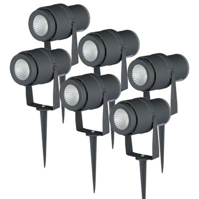 Set van 6 LED Prikspots - 4000K neutraal wit - 12 Watt 720 Lumen - Kantelbaar - IP65 waterdicht - Tuinspots - Zwart
