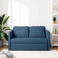 Slaapbank vloermodel 2-in-1 112x174x55 cm stof blauw - thumbnail