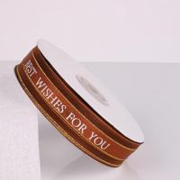 Engelse letter gekleurde gedrukte linten Phnom Penh gift boeket linten bowknot bloemen verpakking Ribands grootte: 45m x 2.5 cm (koffie) - thumbnail