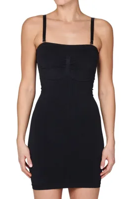 J&C strapless corrigerende onderjurk - Onderjurk met afneembandjes - Shapewear - S - Zwart- Corrigerend ondergoed