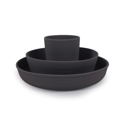 Filibabba - Silicone Dinner set, Stone grey (SI001)