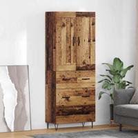 Hoge kast met lade Oud Hout 69,5 x 34 x 180 cm Bewerkt hout - thumbnail