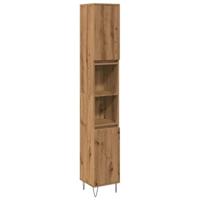 Badkamerkast 30x30x190 cm bewerkt hout artisanaal eikenkleurig - thumbnail