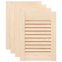 Kastdeuren met lamellen 4 st 39,5x29,5 cm massief grenenhout - thumbnail