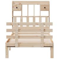 Bed met boekenkast zonder matras massief grenenhout 100x200 cm - thumbnail