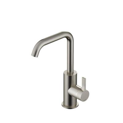 Wastafelmengkraan Hotbath Ace Met Draaibare Uitloop Gebogen 24 cm Geborsteld Nikkel