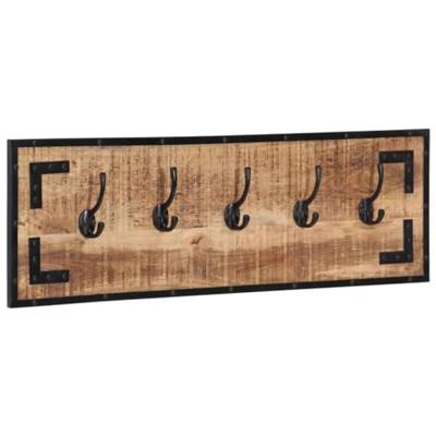 VidaXL Kapstokken 2 st 80x8x25 cm massief ruw mangohout