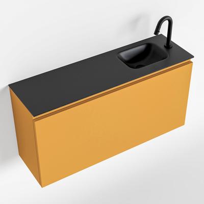 MONDIAZ OLAN 100cm toiletmeubel ocher. LEX wastafel urban rechts 1 kraangat MONDIAZ OLAN 100cm toiletmeubel ocher. LEX wastafel urban rechts 1 kraangat