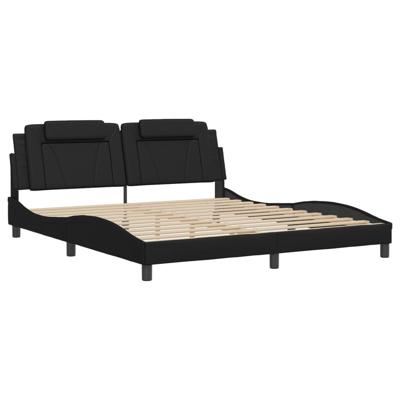 Bedframe met LED-verlichting kunstleer zwart 180x200 cm - thumbnail