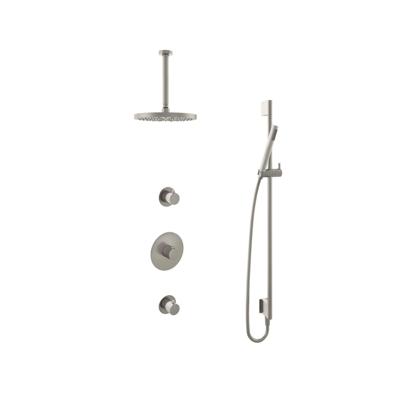 Hotbath Buddy - Inbouw Regendoucheset - 2 Stopkranen - Thermostatisch - Plafondbuis 30 cm - Hoofddouche 250 mm - Staafhanddouche - Glijstang 900 mm - Waterbesparend - V02