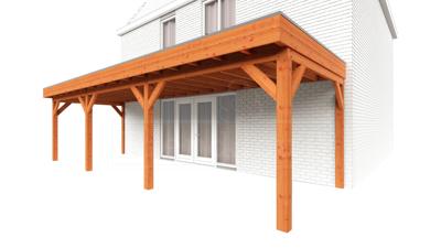 Trendhout Aanbouwveranda Ancona 900x330 cm - plat dak- - Hout- Trendhout