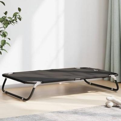 vidaXL Hondenmand inklapbaar oxford stof en staal antracietkleurig, huisdier bed, huisdierenbed, hondenbed met luifel, hondenbed