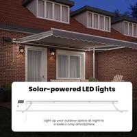 VidaXL Inklapbaar zonnescherm lichtgrijs 400 × 300 cm stof en staal - thumbnail