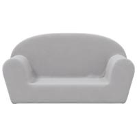 Kinderbank 2-zits zacht pluche lichtgrijs - thumbnail