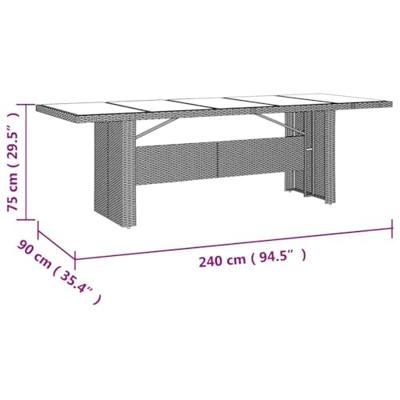 11-delige Bistroset met kussens poly rattan beige