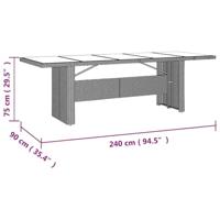 11-delige Bistroset met kussens poly rattan beige - thumbnail