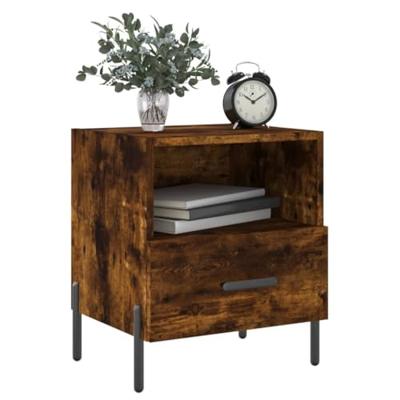 Nachtkastjes 2 st 40x35x47,5 cm bewerkt hout gerookt eikenkleur