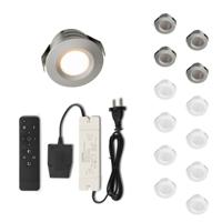 Set LED-inbouwspot met afstandsbediening Valdeno zilver 3W dimbaar 1-12 stuks - thumbnail