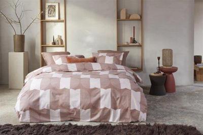 vtwonen Check Mate Dekbedovertrek - Steenrood-Lits-jumeaux (240 x 200/220 cm)