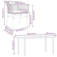 7-delige Tuinset met kussens poly rattan glas zwart - thumbnail