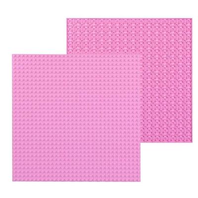 32 * 32 kleine deeltje DIY Building Block bodemplaat 25.5 * 25.5 cm bouwsteen muur accessoires speelgoed voor kinderen (roze)
