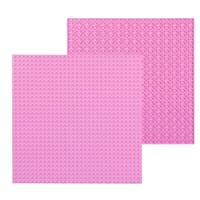 32 * 32 kleine deeltje DIY Building Block bodemplaat 25.5 * 25.5 cm bouwsteen muur accessoires speelgoed voor kinderen (roze) - thumbnail