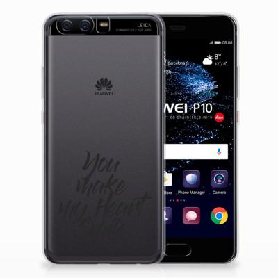 Huawei P10 Siliconen hoesje met naam Heart Smile Huawei P10 Siliconen hoesje met naam Heart Smile