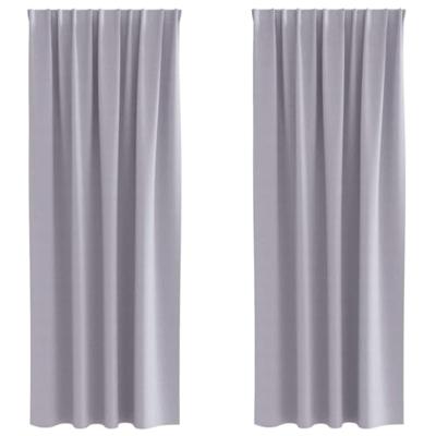 VidaXL Zwart-out gordijnen met ringen 2 pcs metaalgrijs 260 x 140 cm