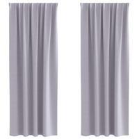 VidaXL Zwart-out gordijnen met ringen 2 pcs metaalgrijs 260 x 140 cm - thumbnail