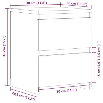Nachtkastje 30x30x40 cm bewerkt hout oud houtkleurig