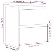 Nachtkastje 30x30x40 cm bewerkt hout oud houtkleurig - thumbnail