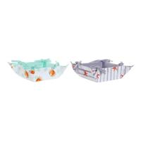 Mand DKD Home Decor Summer Blauw Groen Katoen (2 stuks) - thumbnail
