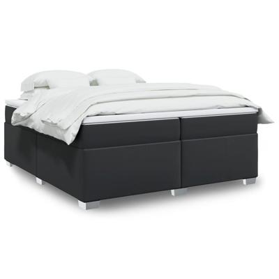Boxspring met matras kunstleer zwart 200x200 cm