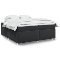 Boxspring met matras kunstleer zwart 200x200 cm - thumbnail