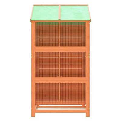 vidaXL Volière 97x81x152 cm massief grenenhout bruin, vogelkooi, vogelvolière, papegaaienhuis, vogelhuis, vogelhuisje voor tuin, buitenvolière