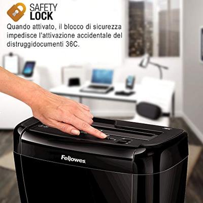 Fellowes Powershred 36C papiervernietiger Kruisversnippering 23 cm Zwart Fellowes Powershred 36C papiervernietiger Kruisversnippering 23 cm Zwart