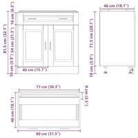 Keuken onderkast "Porto" bewerkt hout wit - thumbnail
