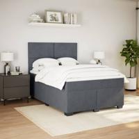 Boxspring met matras fluweel donkergrijs 180x200 cm - thumbnail