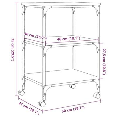 VidaXL Printerkastje 3-laags 50x41x75 cm bewerkt hout bruin eiken