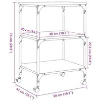 VidaXL Printerkastje 3-laags 50x41x75 cm bewerkt hout bruin eiken - thumbnail