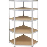 TOOLCRAFT KPW77 Stellingkast hoekmodule 175 kg (b x h x d) 700 x 1800 x 700 mm Metaal, MDF Verzinkt, Zilver Hout - thumbnail