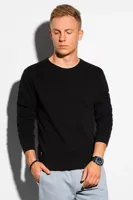 Ombre - Heren Sweater - Zwart - Afgewerkt Met Boord - Ronde Halslijn - thumbnail