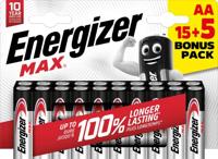 Energizer Max AA batterij (penlite) Alkaline 1.5 V 20 stuk(s) - thumbnail