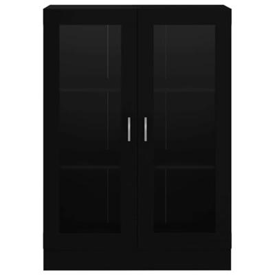 Vitrinekast 82,5x30,5x115 cm spaanplaat zwart