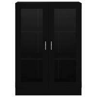Vitrinekast 82,5x30,5x115 cm spaanplaat zwart - thumbnail