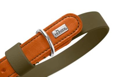 HUNTER Hondenhalsband Wolmar, khaki/oranje, Maat: 40 HUNTER Hondenhalsband Wolmar, khaki/oranje, Maat: 40