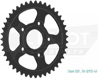 ESJOT Chain wheel 520 43 steel black