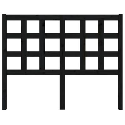 Hoofdbord 125,5x4x100 cm massief grenenhout zwart